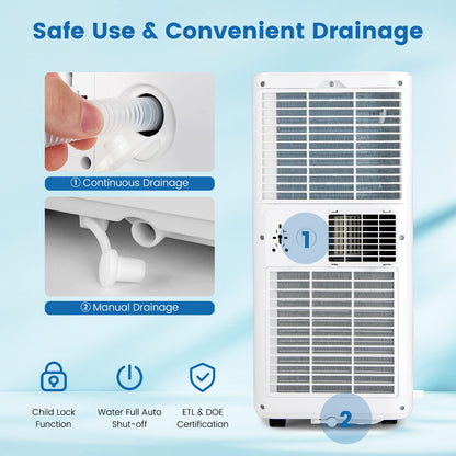 ARLIME Portable Air Conditioner,8000 BTU AC Unit, 3 in 1 Compact Dehumidifier & AC Fan, Quiet Sleep Mode, 24H Timer