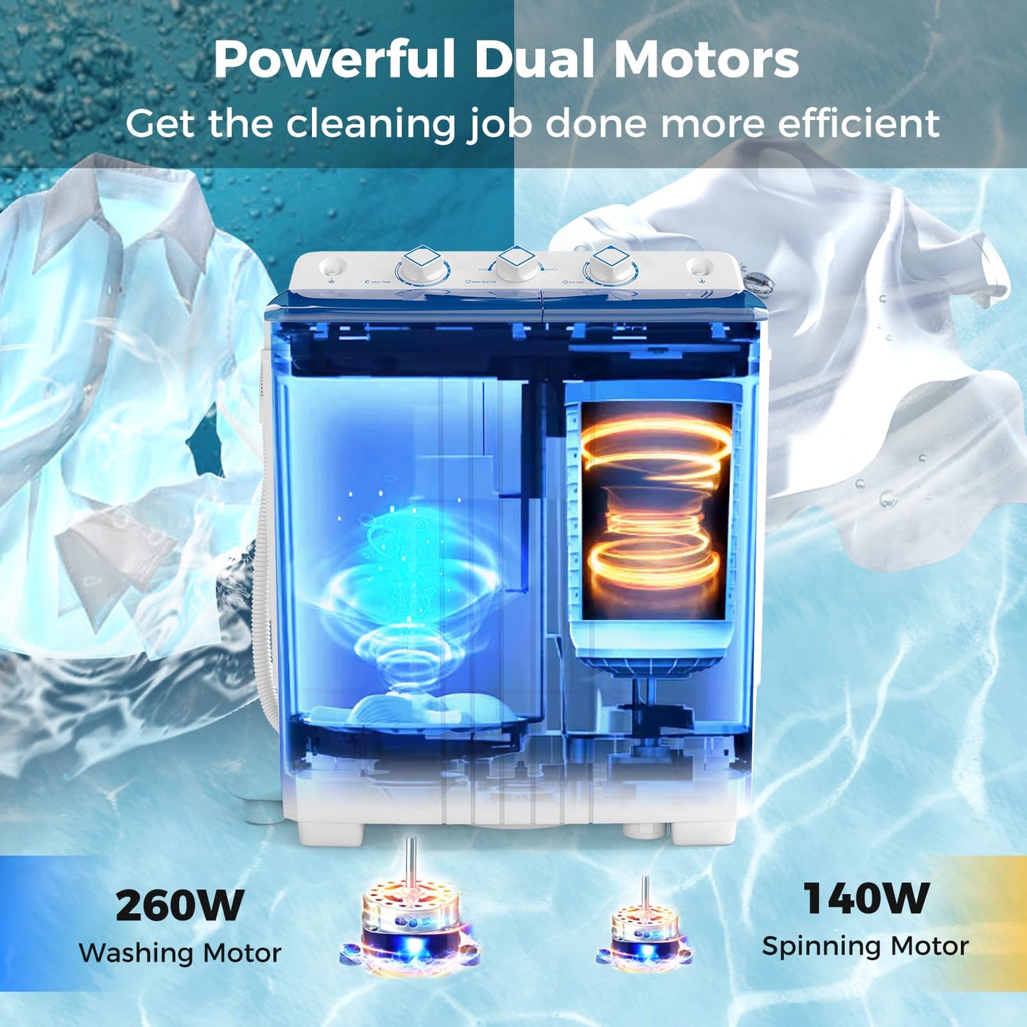 Portable Washing Machine with Drain Pump for Apartment Dorm RV