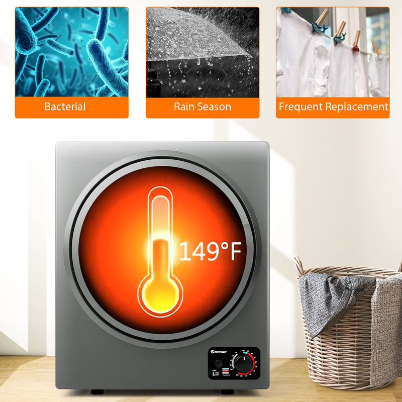ARLIME Compact Laundry Dryer, Portable Clothes Dryers W/4 Automatic Drying Mode, Small Electric Laundry Dryer