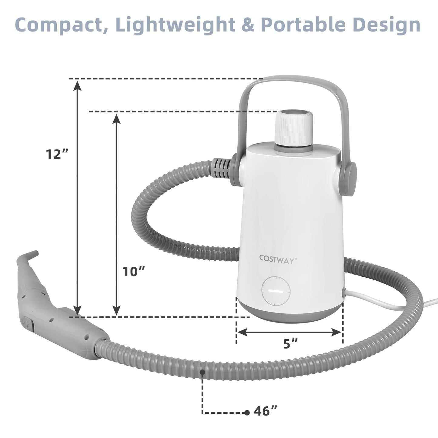 Handheld Multipurpose Steam Cleaner for Garment Windows Tires 10 Piece Accessory Set