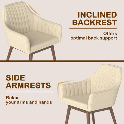 Dining Chairs Set of 2/4 with Comfy Padded Backrest & Seat