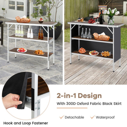Portable Bar Table for Events Foldable Pop-Up Bar with Carrying Bag