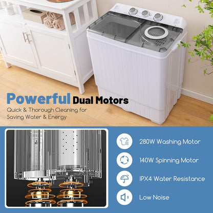 ARLIME Portable Washing Machine, 26 lbs Washer and Spinner Combo with Drain Pump