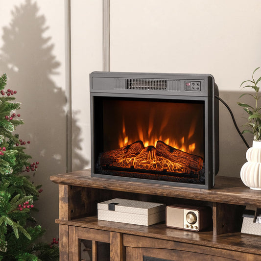 23-Inch Electric Fireplace Insert, 1400W Recessed Fireplace Heater with Remote Control, Thermostat