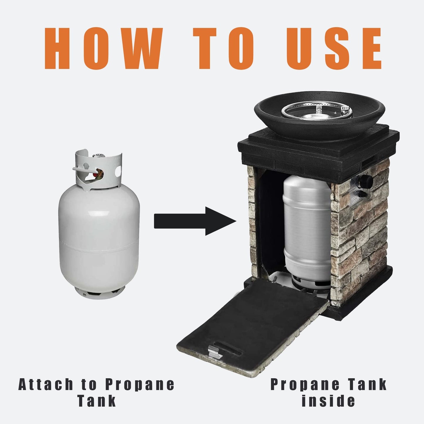 ARLIME Outdoor Propane Burning Fire Bowl, 40,000 BTU Outdoor Gas Fire Pit with Free Lava Rocks