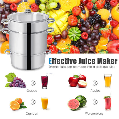 11 Quart Fruits Vegetables Steamer with Tempered Glass Lid