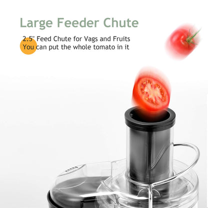 Juicer Machine, Centrifugal Juicer with 3-Inch Wide Mouth, BPA-Free Stainless Steel Juice Maker with 2-Speed Control