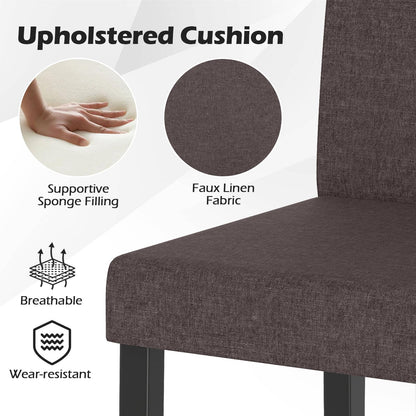Fabric Upholstered Armless Kitchen Side Chair w/Rubber Wood Legs