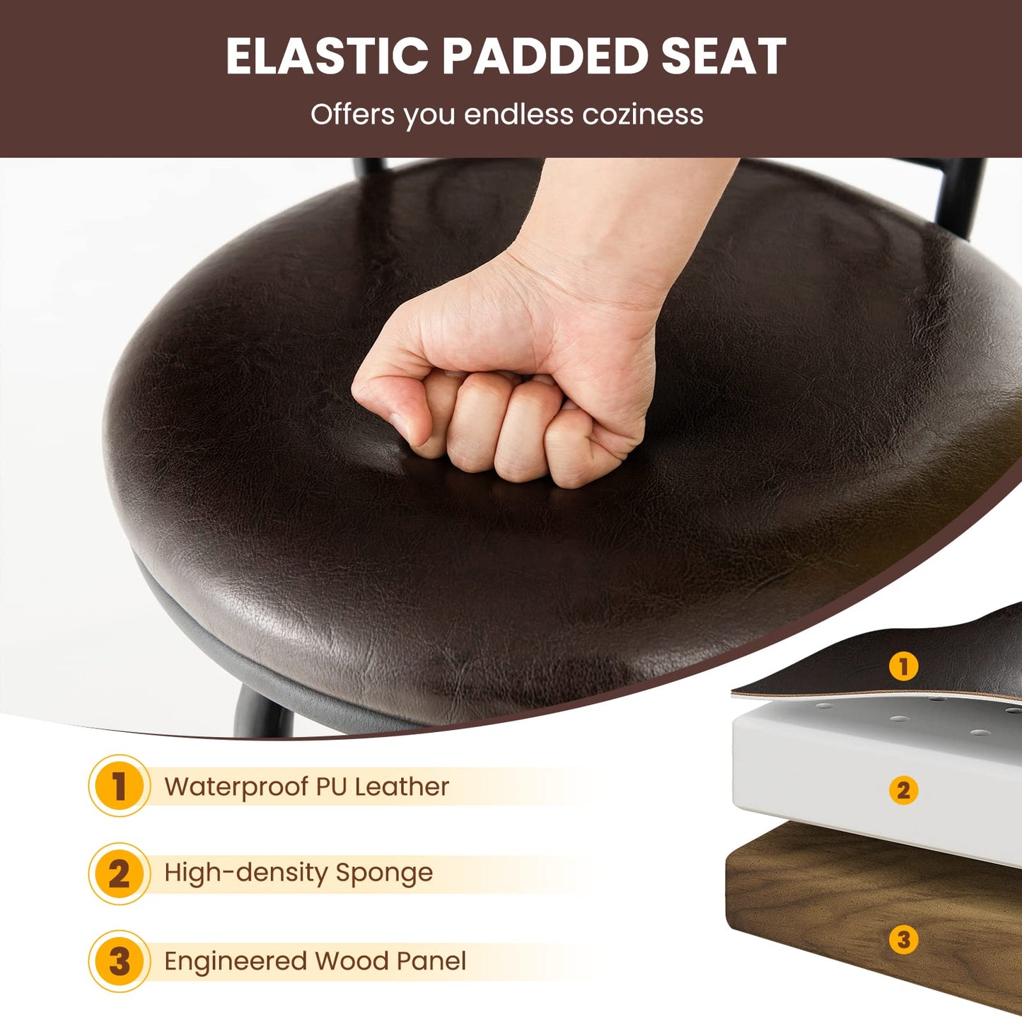 Bar Stools for Kitchen Island 24-30 Inch Seat Height Barstools Set of 2/4