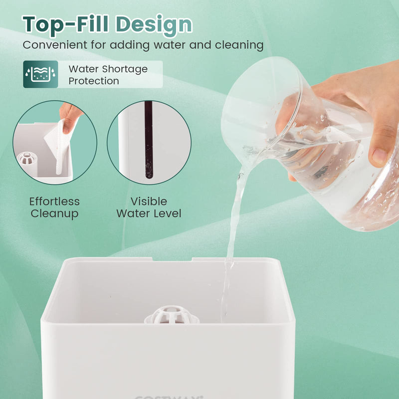 Humidifiers for Bedroom, 4L Ultrasonic Humidifier with Essential Oil Diffuser, 2 Mist Levels