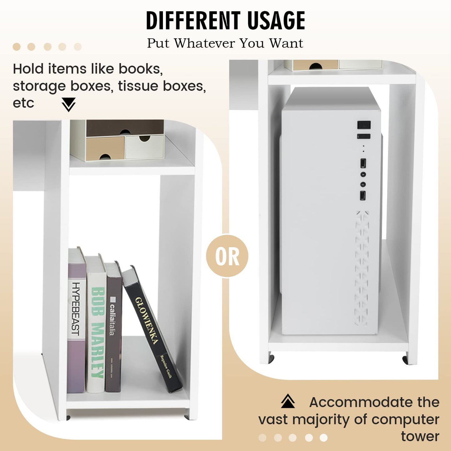 Computer Desk 40 inch Laptop PC Gaming Table with Drawer Monitor Stand & Storage Shelf