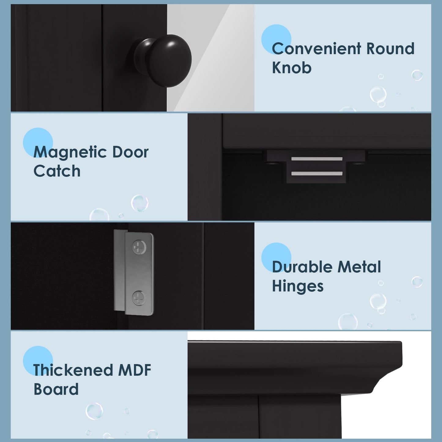 Bathroom Medicine Cabinet with Mirror for Living Room Bedroom Entryway