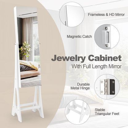 12 LED Jewelry Armoire Cabinet Freestanding Jewelry Organizer