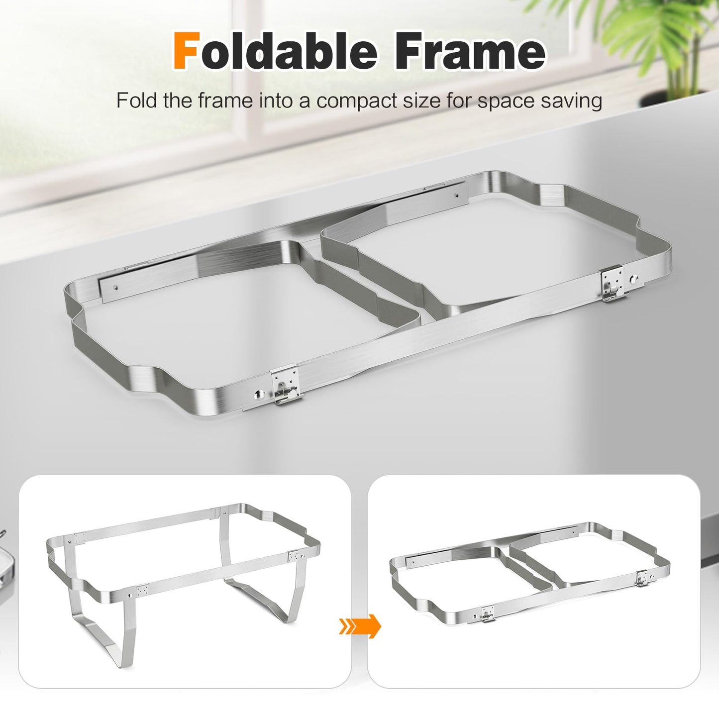 Chafing Dish Buffet Set 9 QT Large Capacity 2 Food Pans Water Pans & Fuel Holders