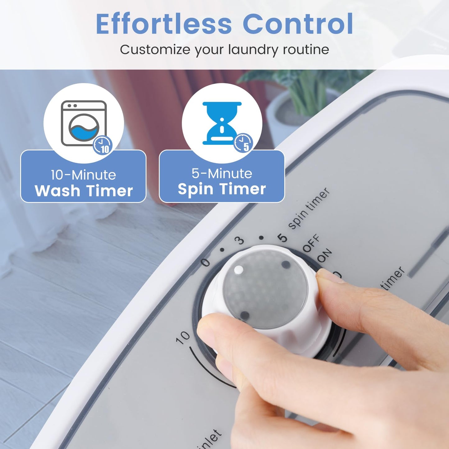 Portable Washing Machine, Mini Washer and Dryer Combo w/ 5.5lbs Washing Capacity, Spin Cycle Basket