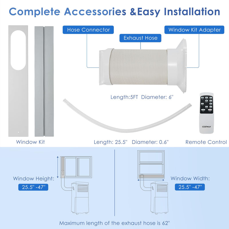 ARLIME 3-IN-1 Portable Air Conditioner, 10000 BTU AC Unit w/Fan & Dehumidifier, 2 Fan Speed, 24H Timer