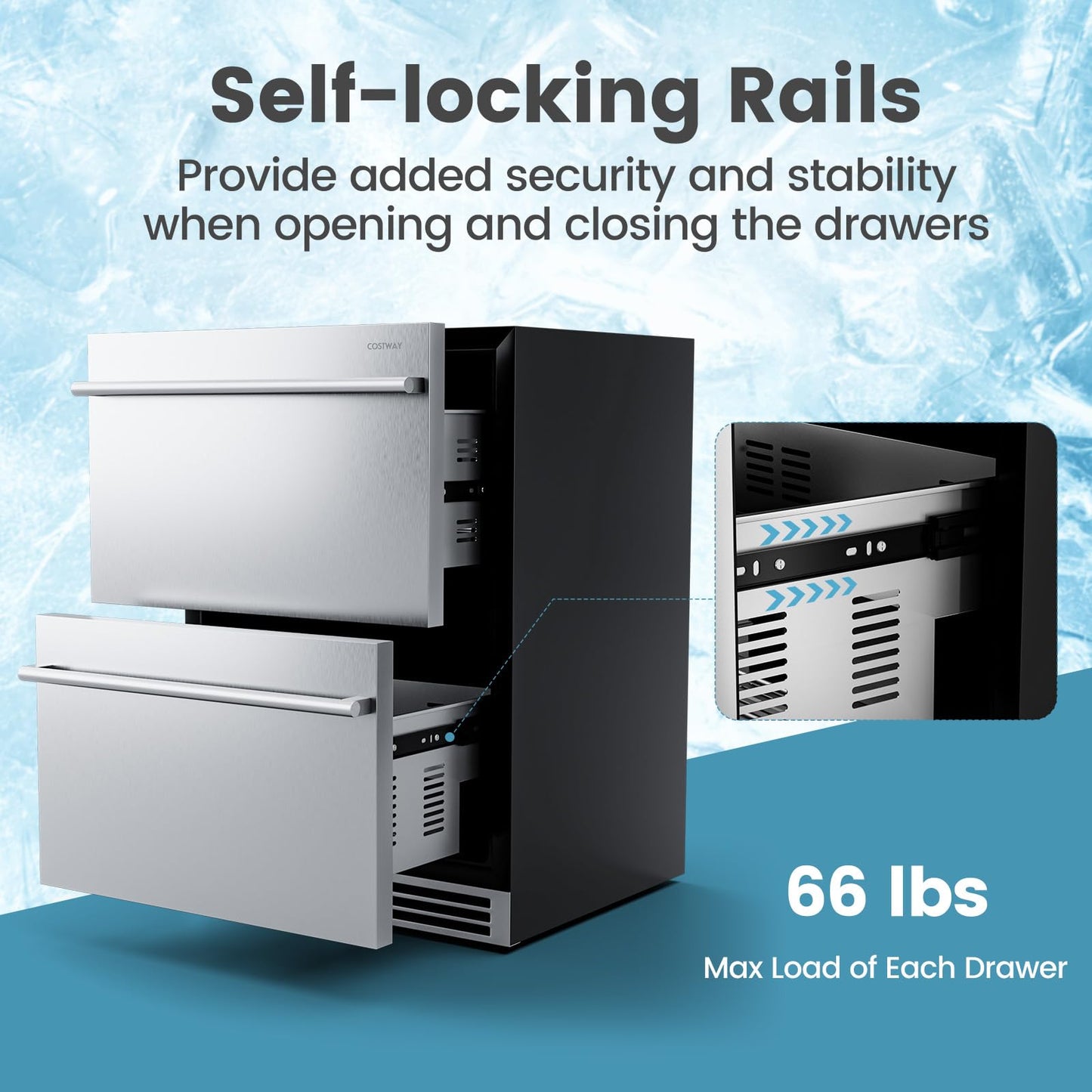 24 Inch Dual Drawer Beverage Refrigerator Built-in and Freestanding Beverage Fridge