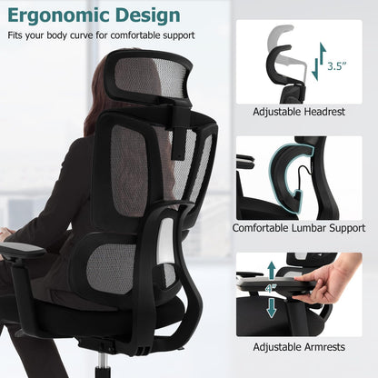 Ergonomic Mesh Office Chair High Back Computer Desk Chair with Adjustable Lumbar Support