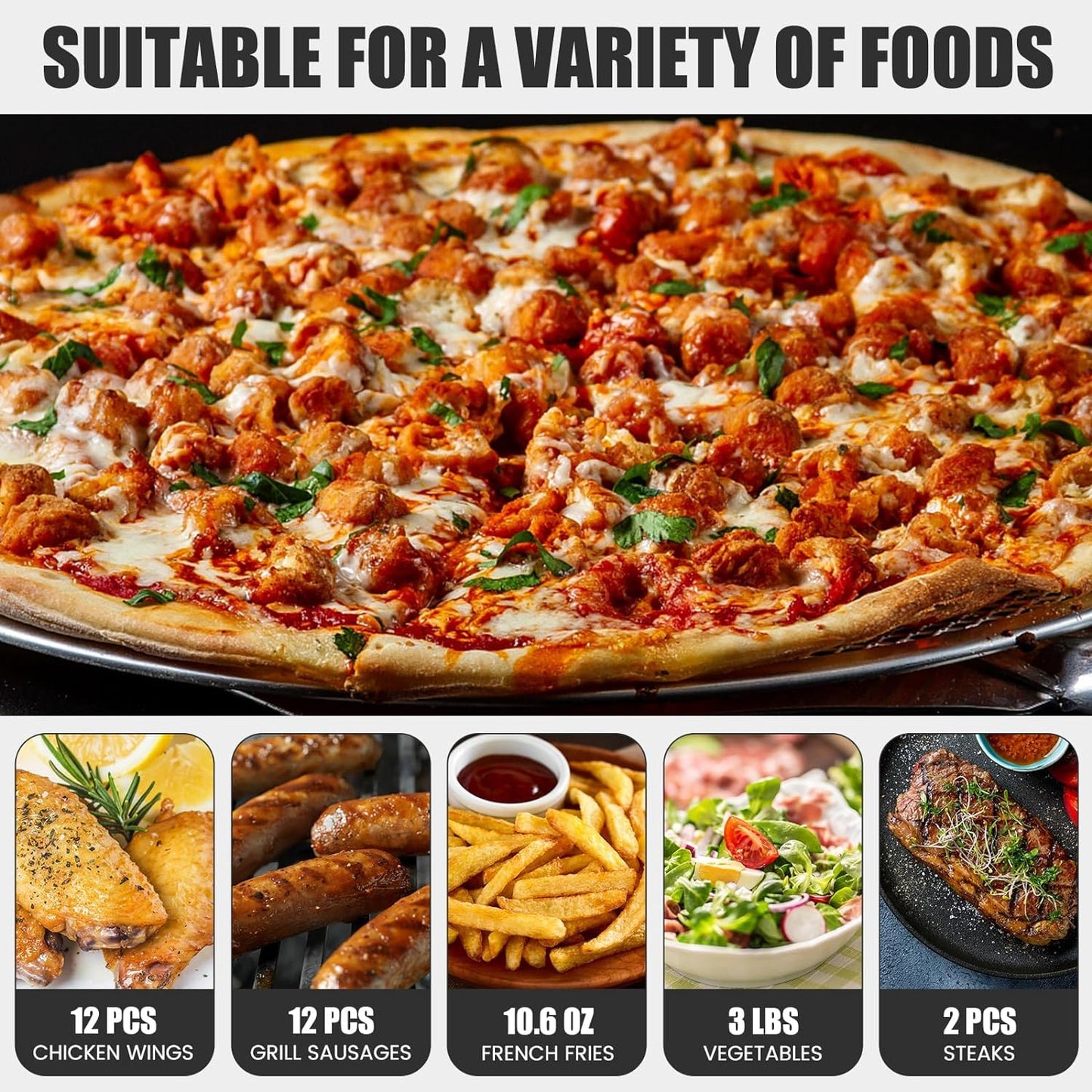 Electric Pizza Oven Stainless Steel Pizza Baker for Kitchen Commercial Use, Snack Oven