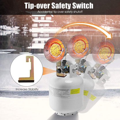 15,000 BTU Propane Tank Top Heater with Safety Shut-off Valve and Tip-over Switch