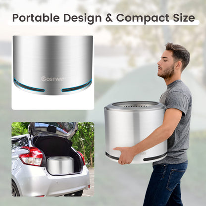 18.5 Inches Smokeless Fire Pit with Double Wall Design