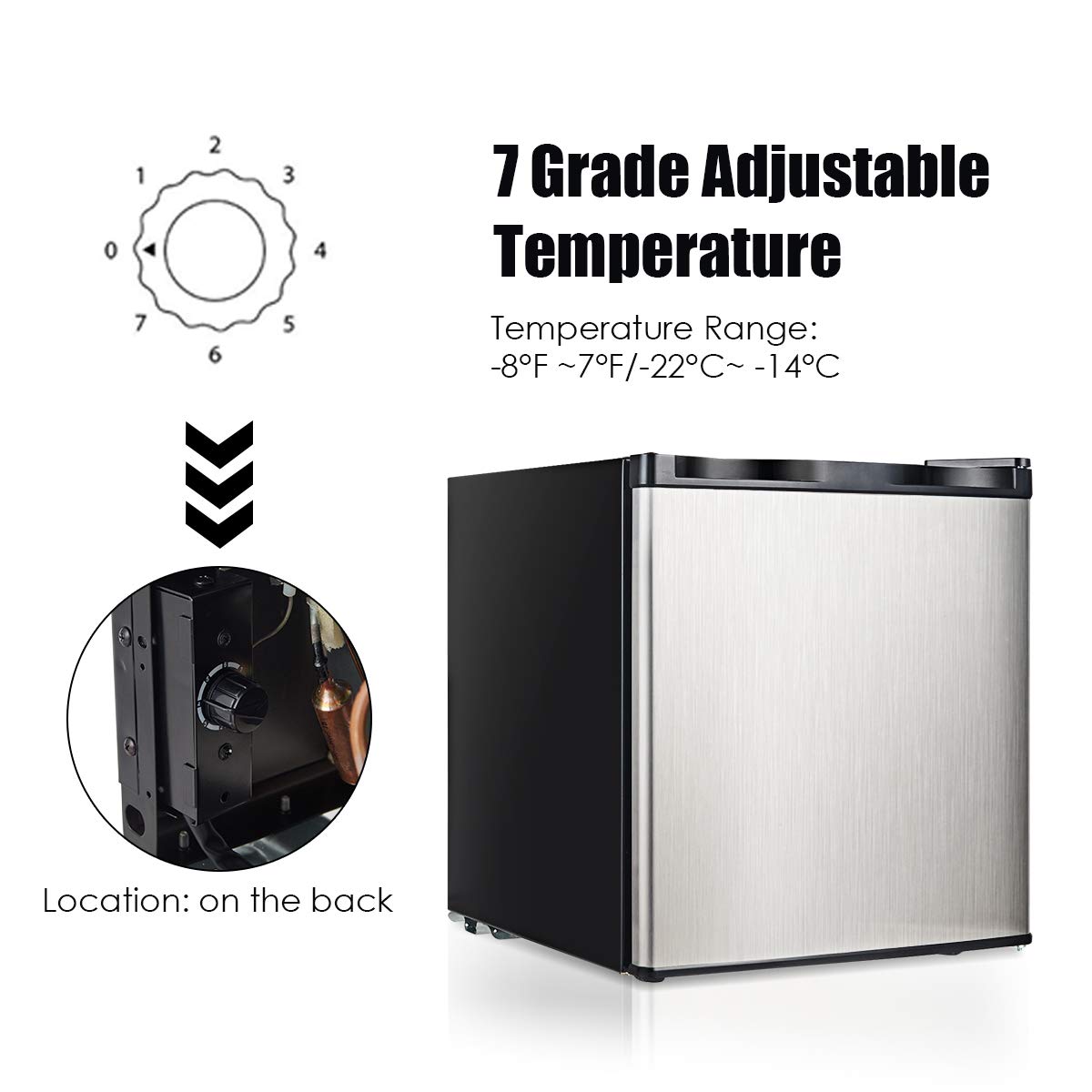 Compact Upright Freezer Countertop | 1.1 cu. ft. - Arlime