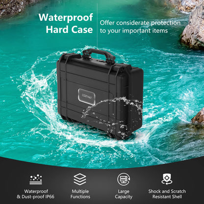 Waterproof Hard Case 18.5-Inch Multi-Purpose Small Camera Dry Box