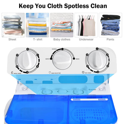 ARLIME Portable Twin Tub Washing Machine Wash & Spin Cycle Dryer