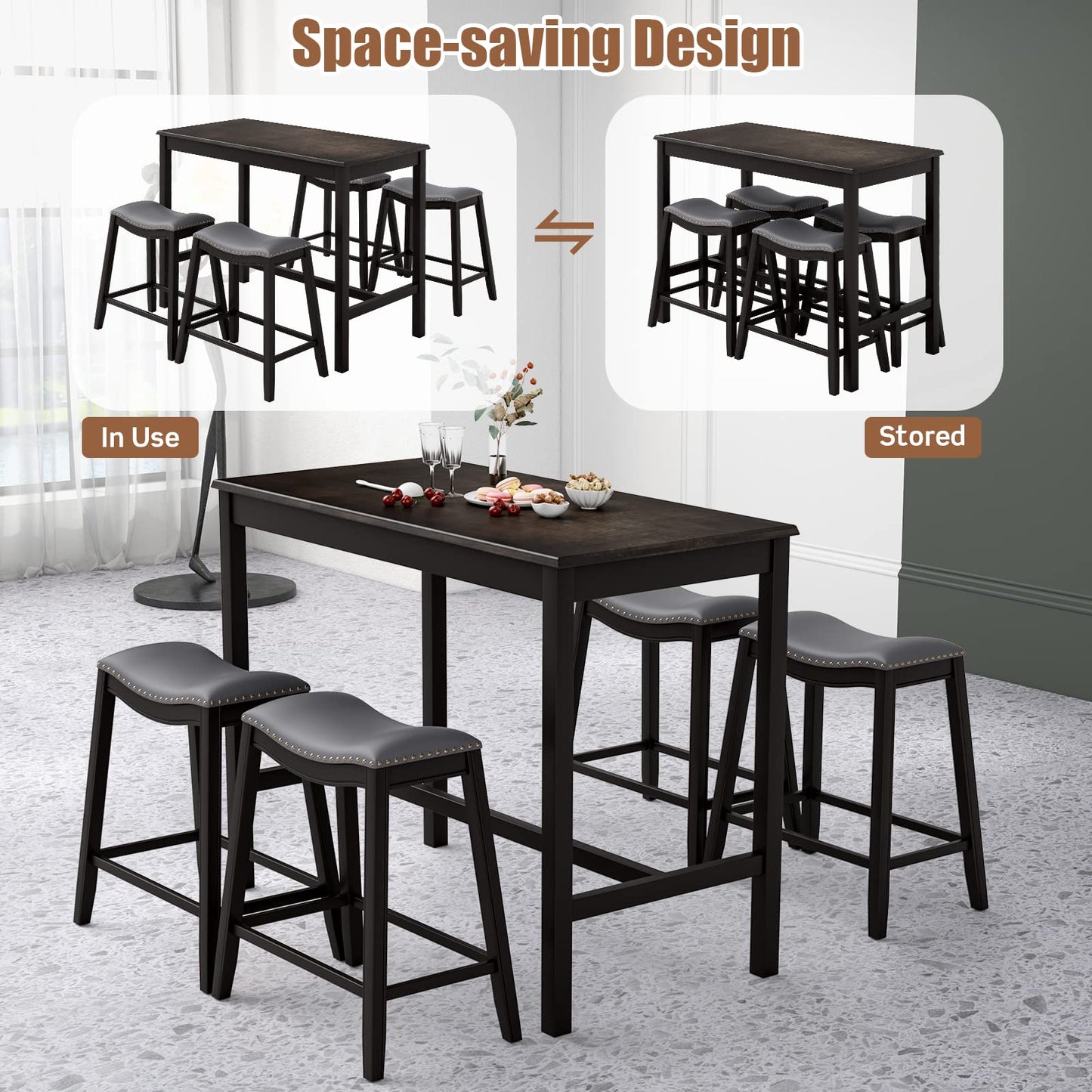 5-Piece Dining Table Set for 4