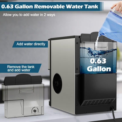 ARLIME Nugget Ice Maker Countertop, 56 lbs/24 H Pepple Chewable Ice Making Machine