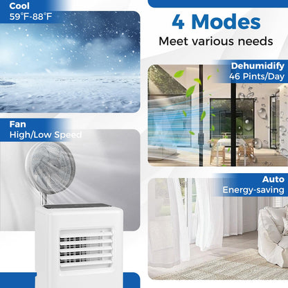 ARLIME Portable Air Conditioner, 3 in 1 Air Cooler w/Fan, Quiet Floor AC w/Sleep Mode