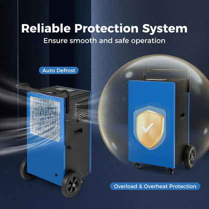 ARLIME 215 Pints Commercial Dehumidifier w/Drain Hose, Industrial Heavy Duty Dehumidifier