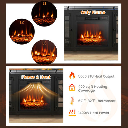 Electric Fireplace TV Stand for TVs up to 65-inch, 18-inch Fireplace Entertainment Center with Remote Control