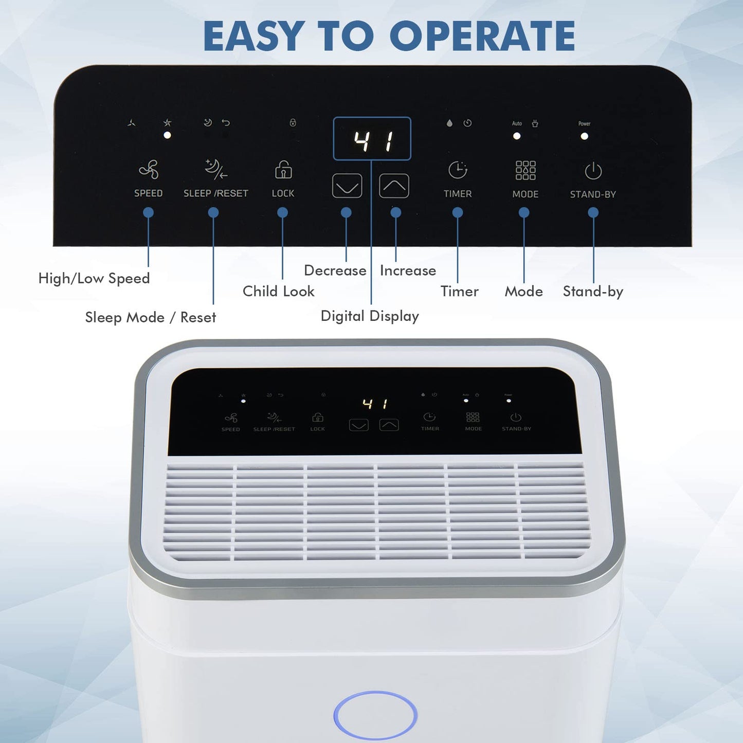 Dehumidifier for Home and Basements, 60 Pints Dehumidifier Rooms up to 4000 Sq. Ft, with 3 Modes