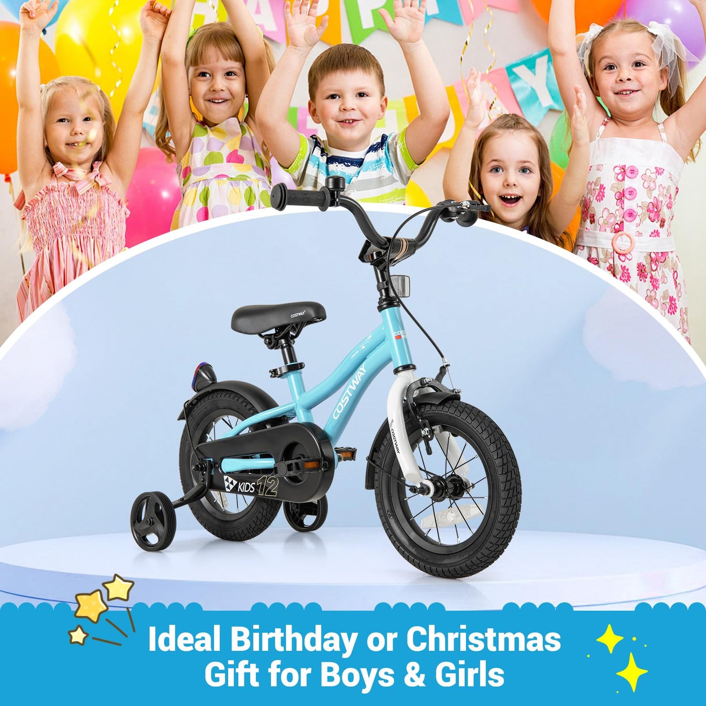12/14/16/18 Inch Children Toddler Bicycle with Training Wheels for 3-8 Years Old Boys Girls