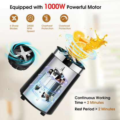 Nutri Blender, 1000 Watt Base for Juices, Shakes & Smoothies Personal Blender, Black