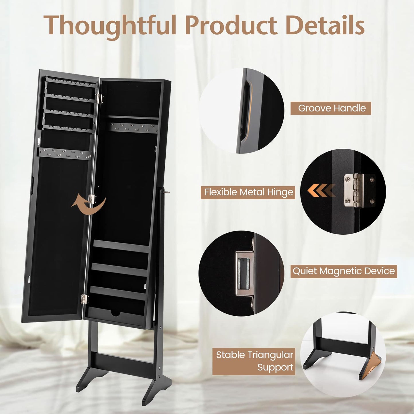 Jewelry Armoire Cabinet Standing Jewelry Cabinet