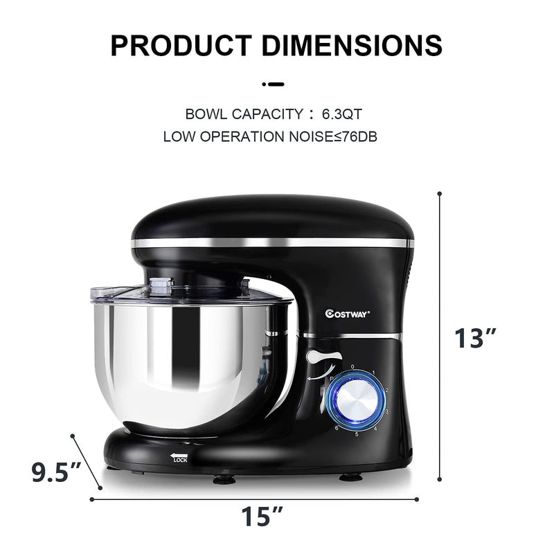 ARLIME Stand Mixer, 660W 6-Speed Tilt-Head Food Stand Mixers with 6.5 Qt. Stainless Steel Bowl