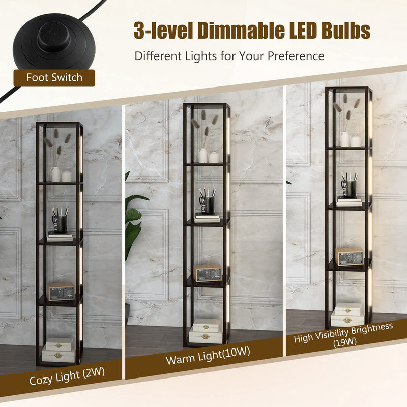 ARLIME Floor Lamp with Shelves