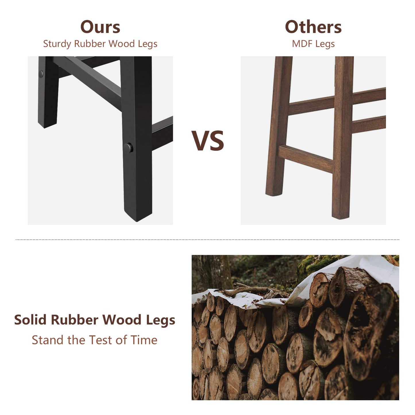 4 pcs Solid Wood Counter Height Dining Table Set