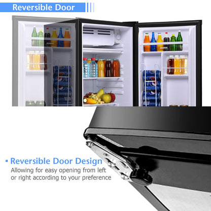 ARLIME Compact Refrigerator, Single Door 3.2 CU.FT. Mini Fridge Compartment with Adjustable Thermostat and Removable Glass Shelves