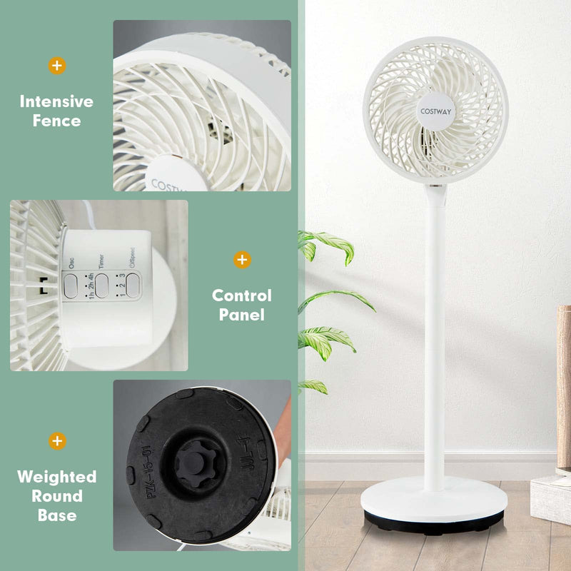 Standing Pedestal Fan with Remote for Bedroom, Living Room Home Office