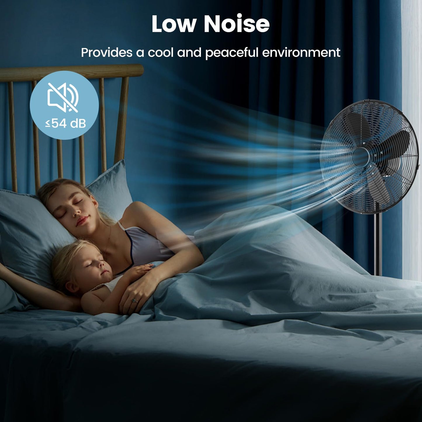 ARLIME Pedestal Fan, 16 Inch Oscillating Fan w/ 3 Speeds & Adjustable Height, 75° Oscillation & 20° Tilt