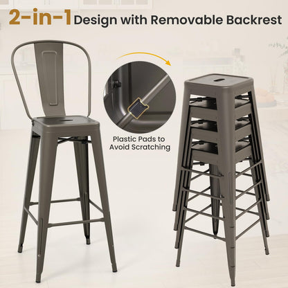 30'' Bar Height Stools with Rubber Feet for Kitchen