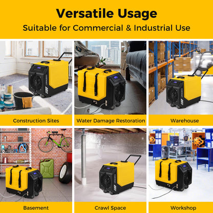 190 PPD Commercial Dehumidifier with Pump Rotational Molded Industrial Dehumidifier with Wheels & Drain Hose