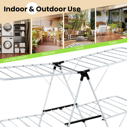Clothes Drying Rack w/Height Adjustable Wings