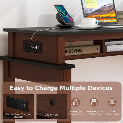Bar Table with Charging Station 36” Counter Height Table