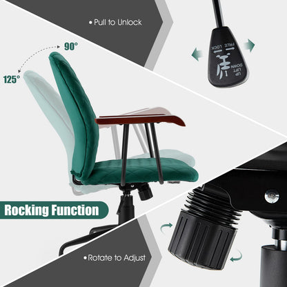 Ergonomic Home Office Chair Upholstered Velvet Leisure Office Chair