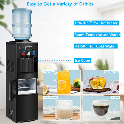 2 in 1 Water Cooler Dispenser with Built in Ice Maker