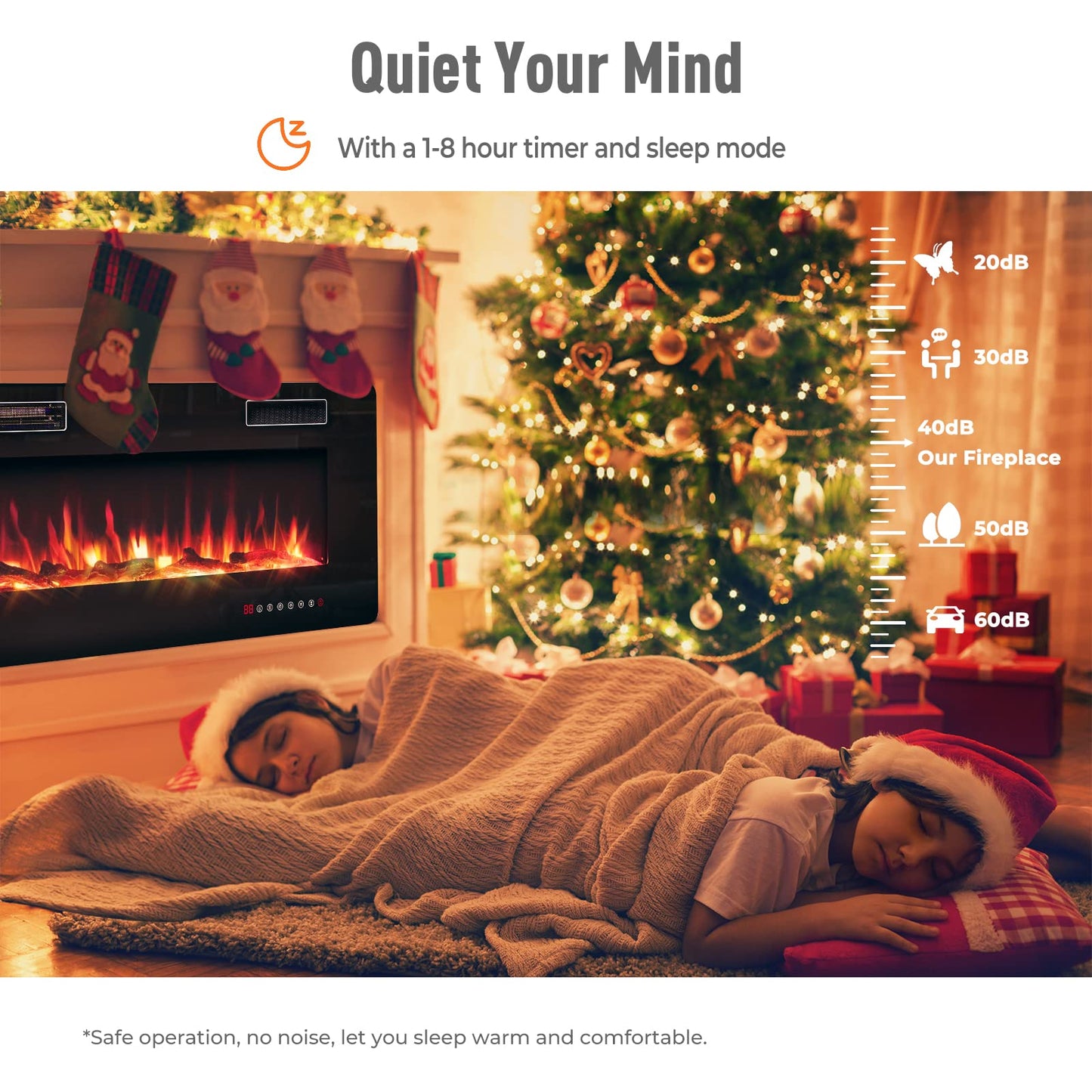 68 Inches Recessed Electric Fireplace, in-Wall & Wall Mounted Electric Heater with Adjustable Flame Color & Speed